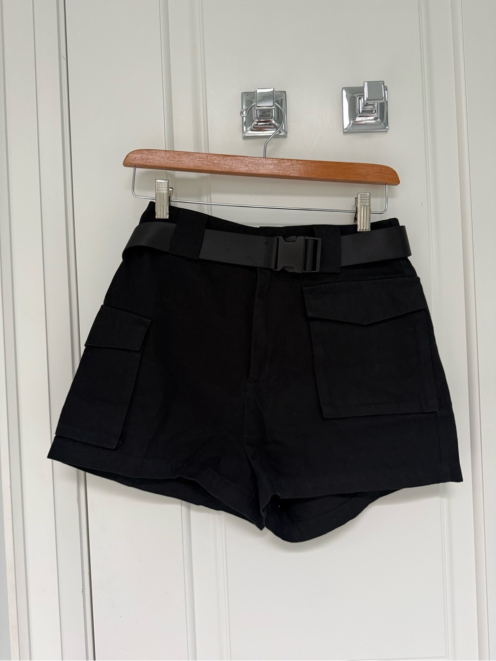TNA Black Cargo Shorts with Utility Belt